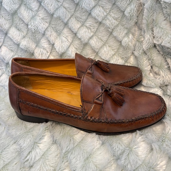 Johnston & Murphy Mens Brown Grandpacore Leather Tassel Loafer Shoes Size 11.5 - Picture 2 of 6
